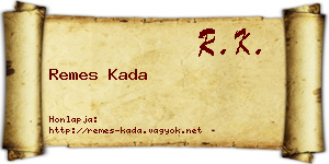 Remes Kada névjegykártya